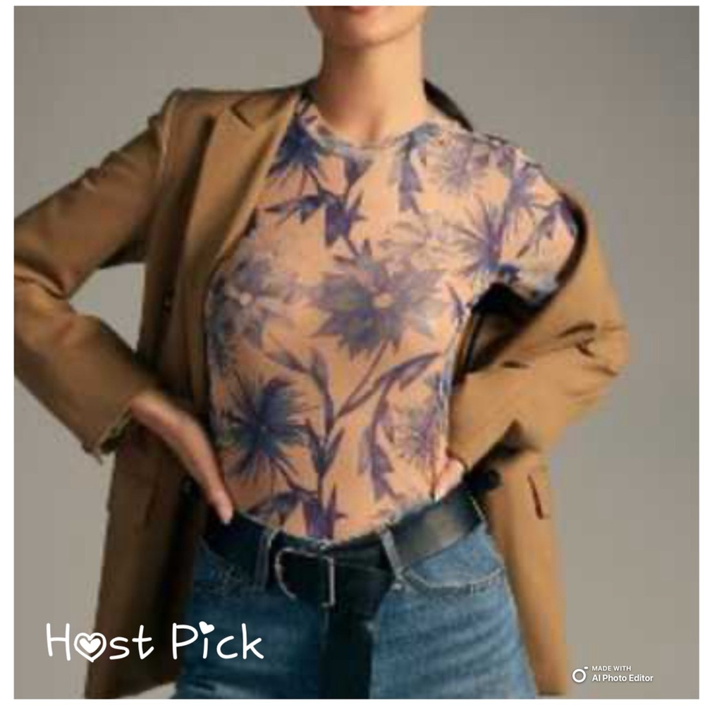 Anthropologie Porridge Mesh Top